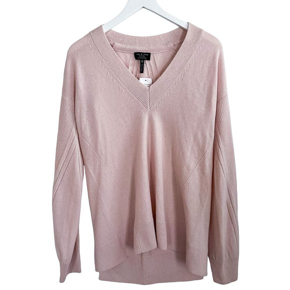 Rag & Bone Ace Cashmere Sweater Blush Pink - Picture 5 of 9